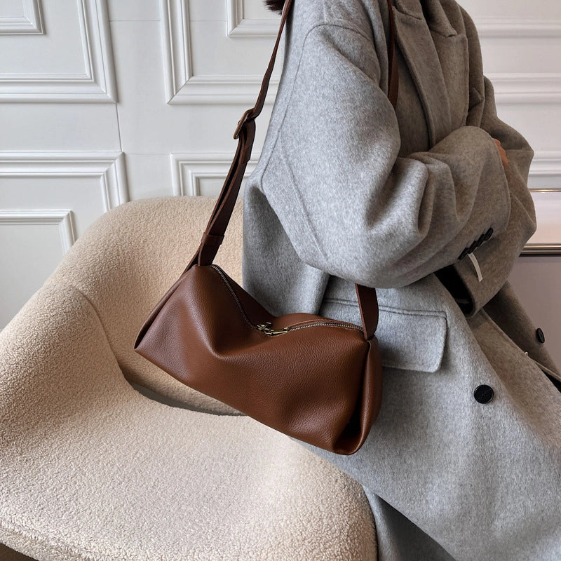 Popular Temperament Underarm Bag Fashion Simple Ladies Bag New Bags Commuter Shoulder Soft Leather Cross-Body Bag