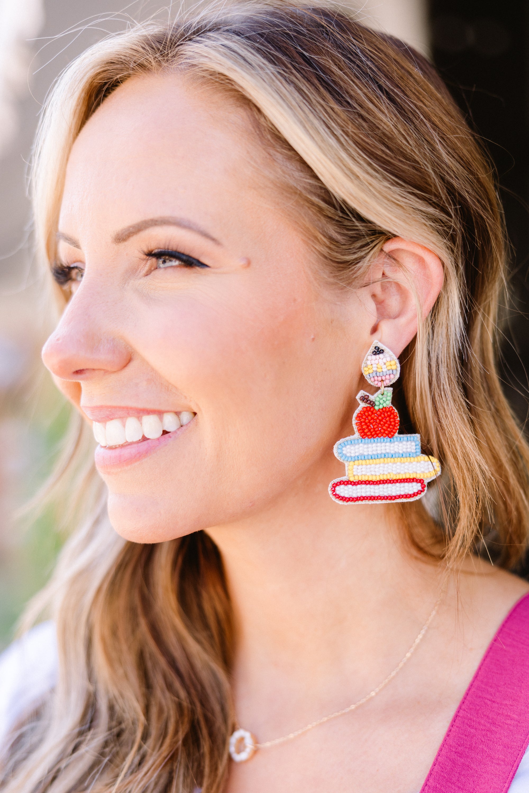 Book Keeping Babe Earrings. Multi