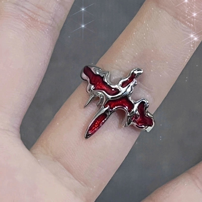 Sweet Cool Style Geometric Copper Irregular Plating Inlay Artificial Gemstones Open Rings