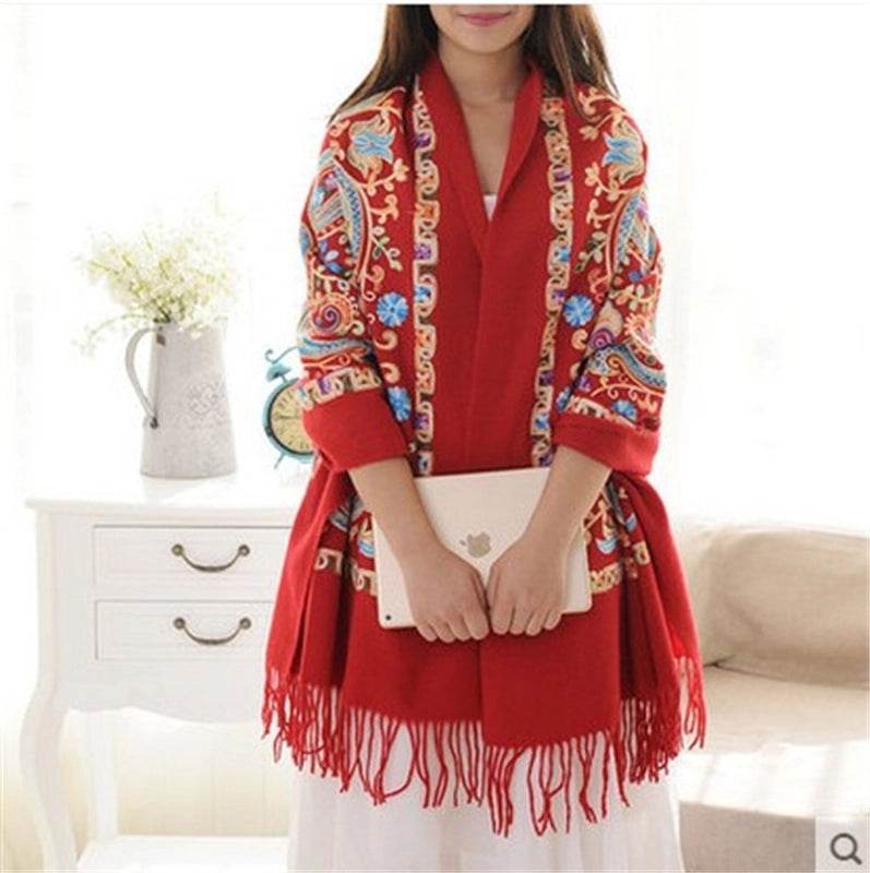 Women's Elegant Printing Imitation Cashmere Shawl