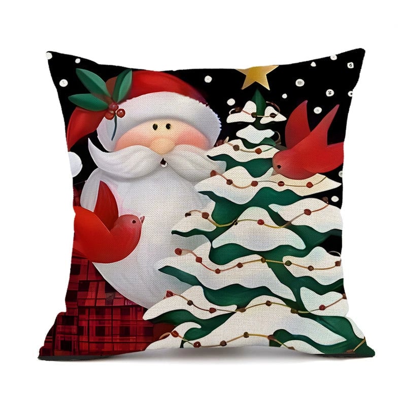 Christmas Casual Classical Vacation Santa Claus Linen Pillow Cases Couch & Sofa Decor