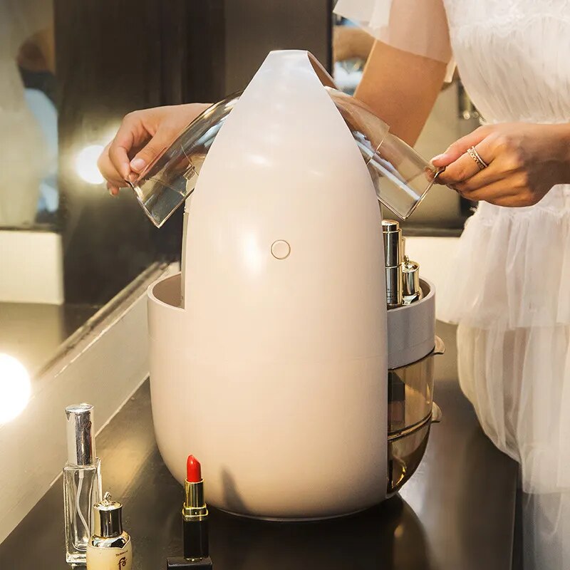 Cosmetic Storage Box Large Dust-Proof Cosmetic Organizer Box For Makeup Jewelry Accessories