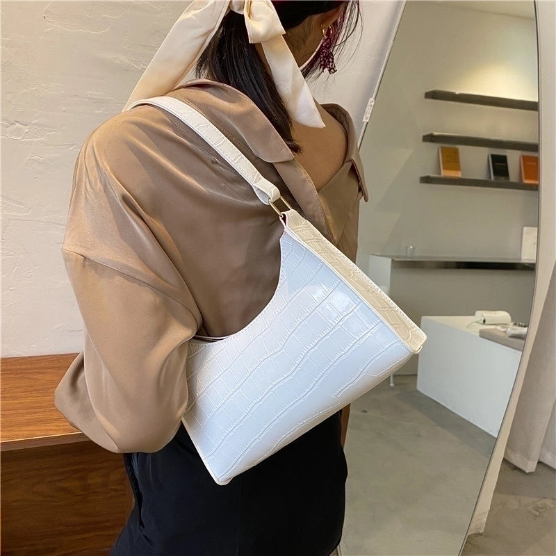 Small Pu Leather Streetwear Baguette Bag Large -capacity Women's Bag
