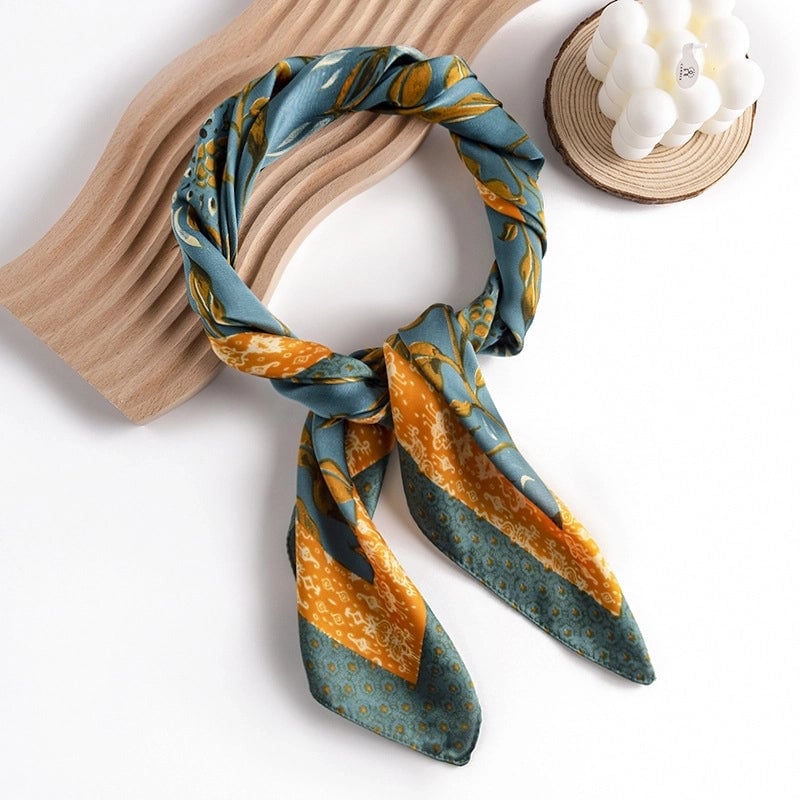 Women's Sweet Flower Polyester Silk Scarf