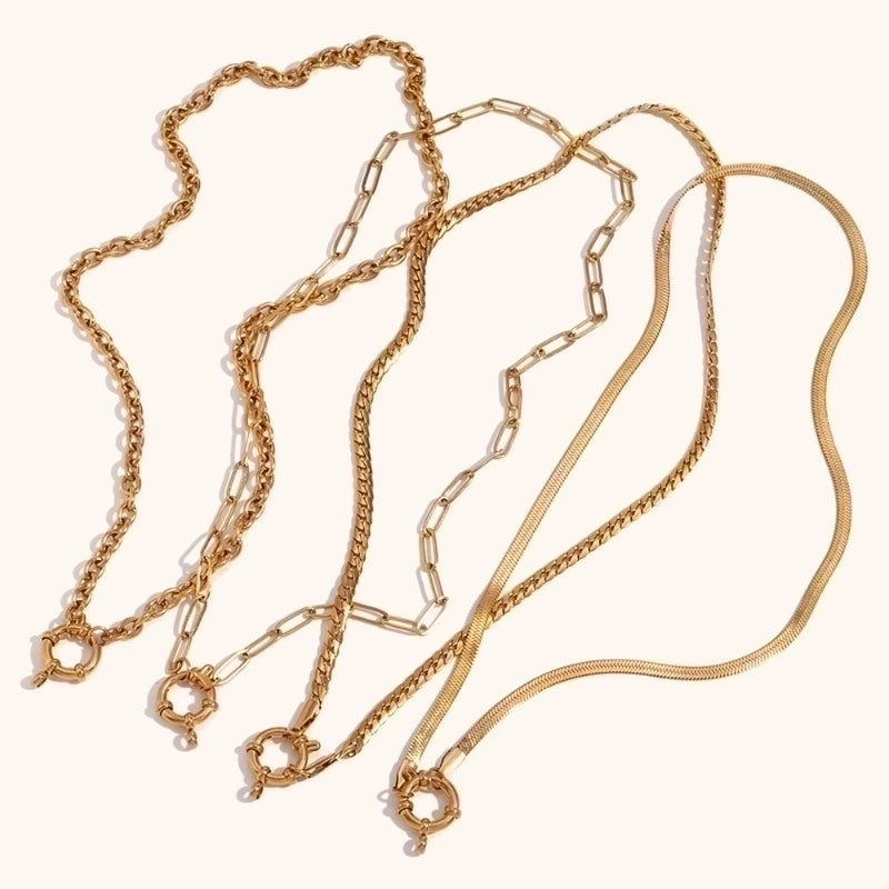 Minimalist Geometric 304 Stainless Steel 18K Gold Plated Necklace