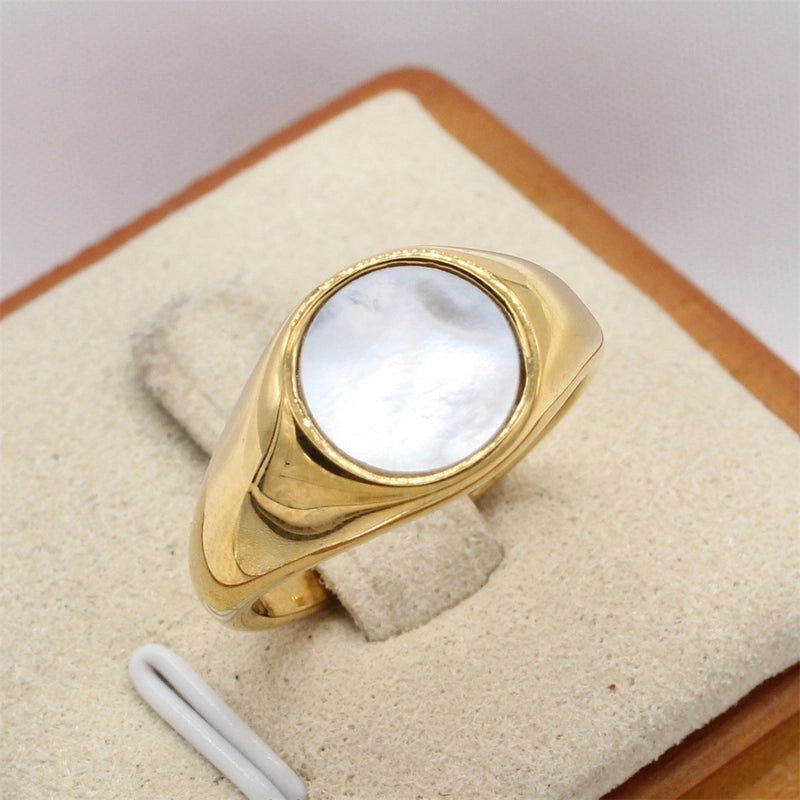 Retro Round Titanium Steel Rings