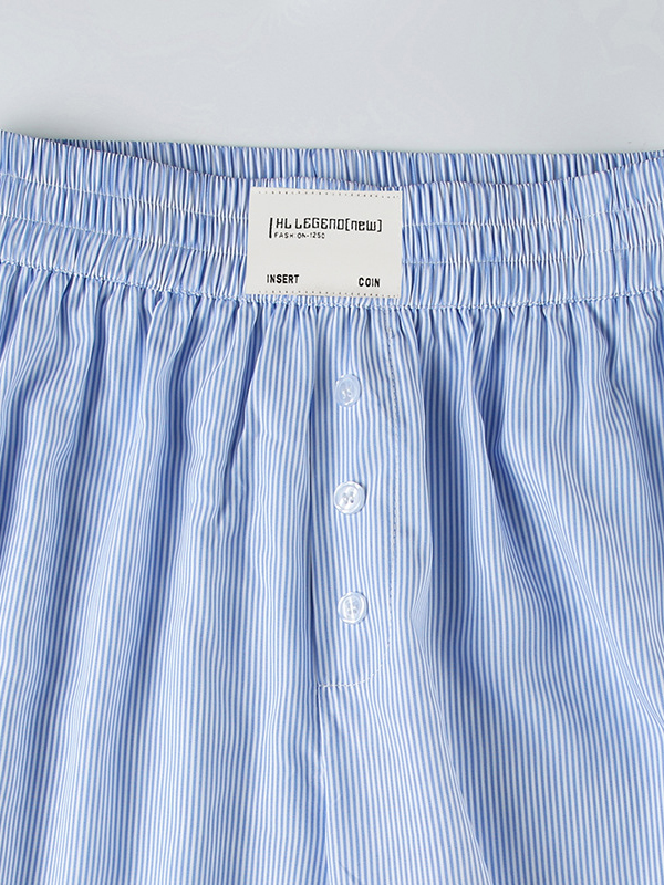 High Waisted Loose Elasticity Split-Joint Striped Pants Trousers