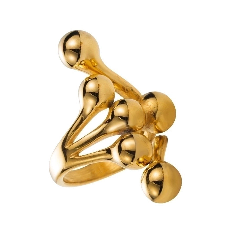 304 Stainless Steel 14K Gold Plated Retro Classic Style Plating Geometric Water Droplets Open Rings