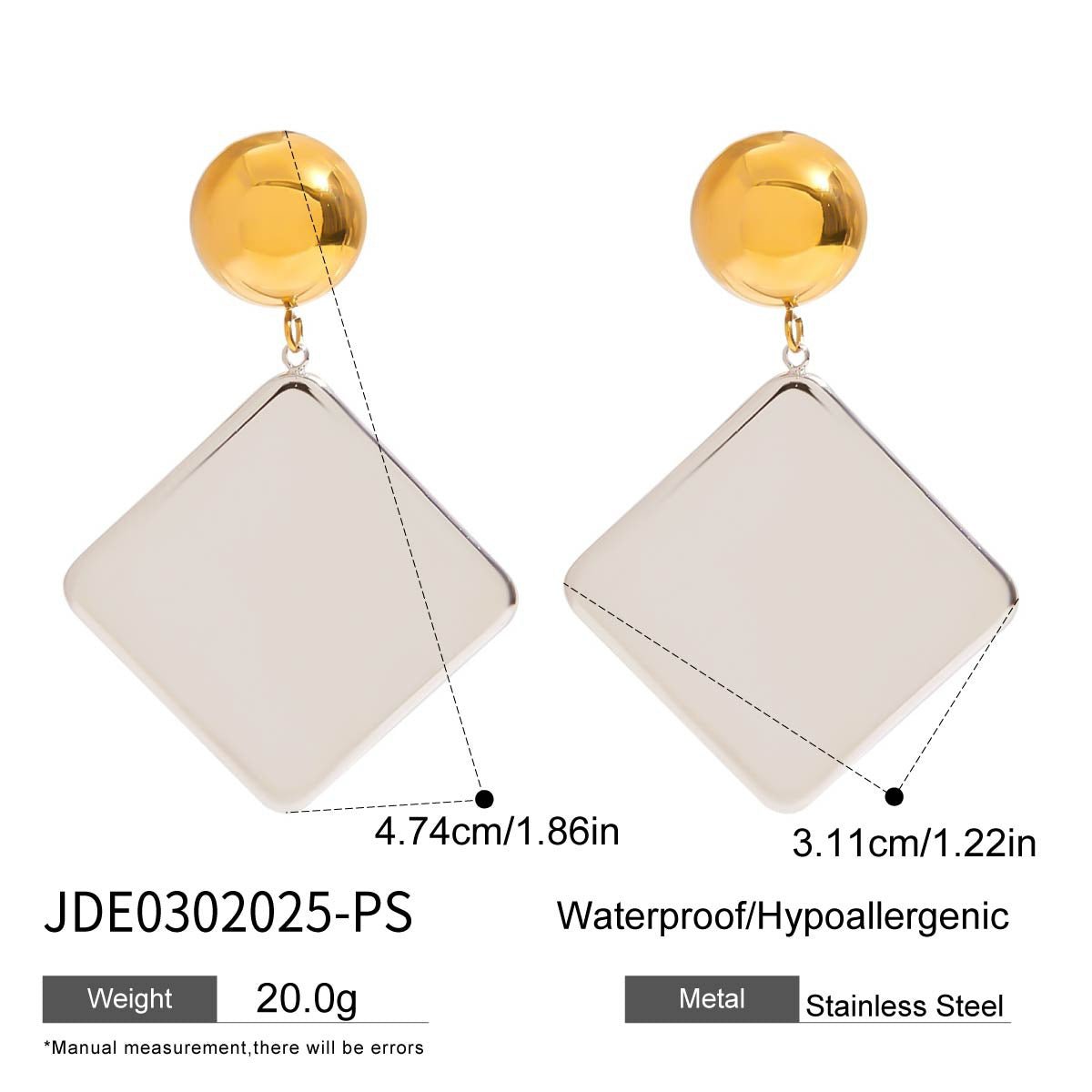 Color Matching Geometric Retro Earrings Earrings Stainless Steel Earrings Titanium Steel