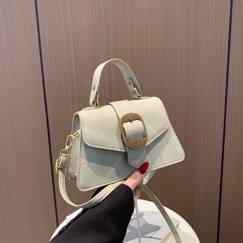 Women's Pu Leather Solid Color Vintage Style Flip Cover Handbag