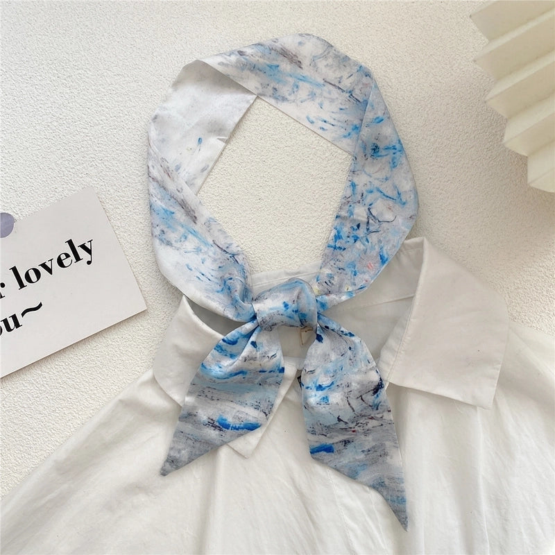 Women's Sweet Oil Painting Polyester Silk Scarves