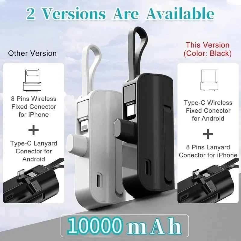 50000mAh Mini Power bank external battery plug-in power bank for iPhone12 13 14 15 Samsung Huawei and Xiaomi portable power bank