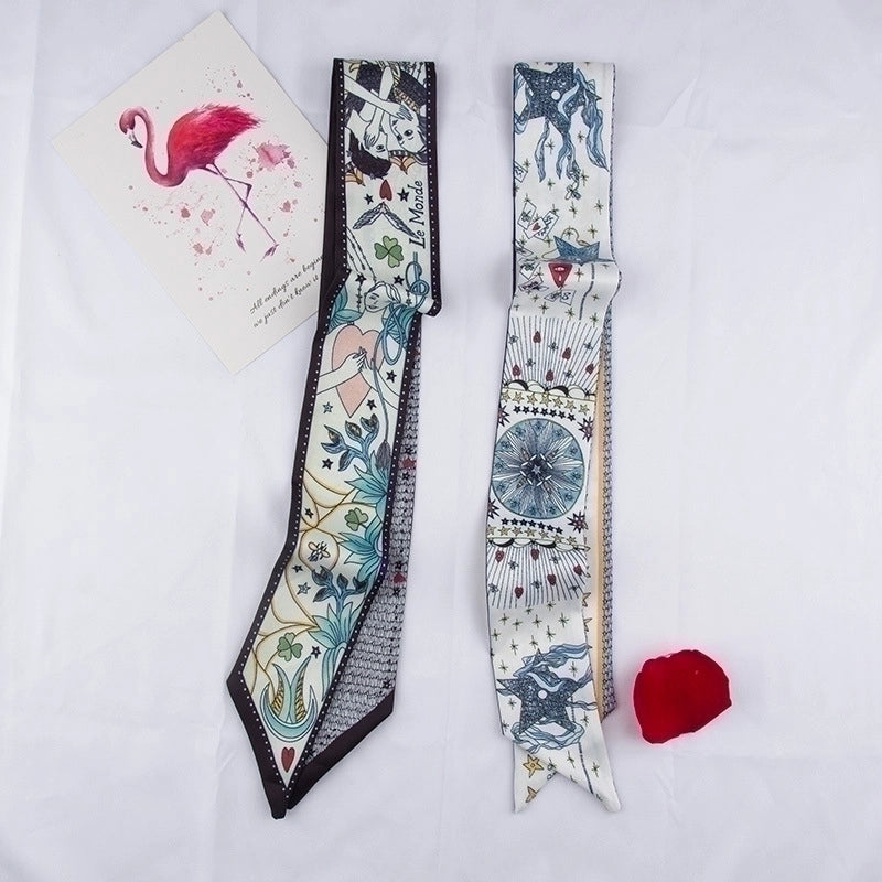 Women's Ethnic Style Star Flower Satin Printing Silk Scarves