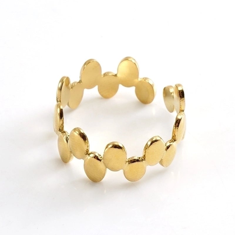 Retro Geometric 304 Stainless Steel Titanium Steel 18K Gold Plated Plating Stainless Steel Rings