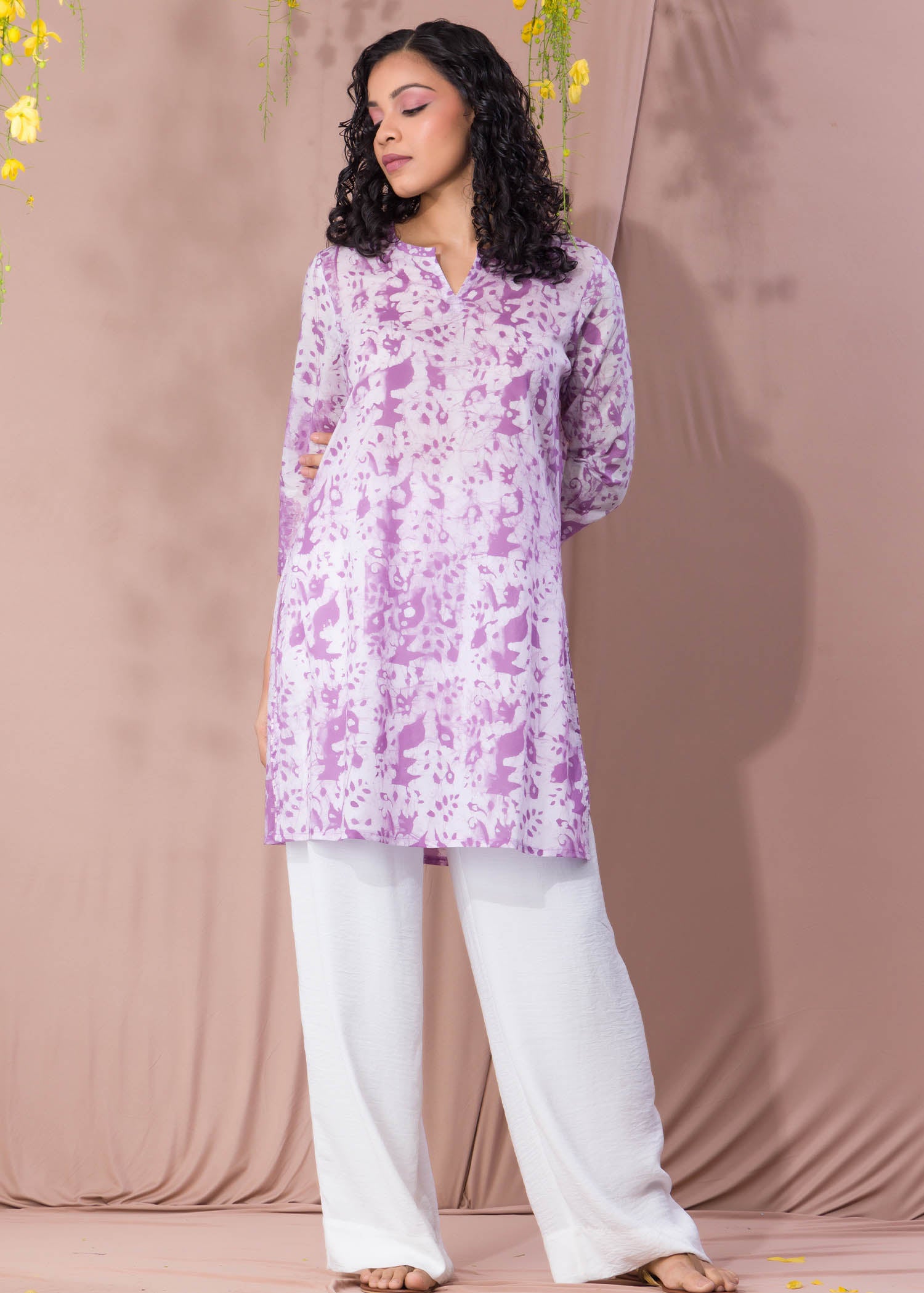 Cashmere Rose Batik Kurtha Top