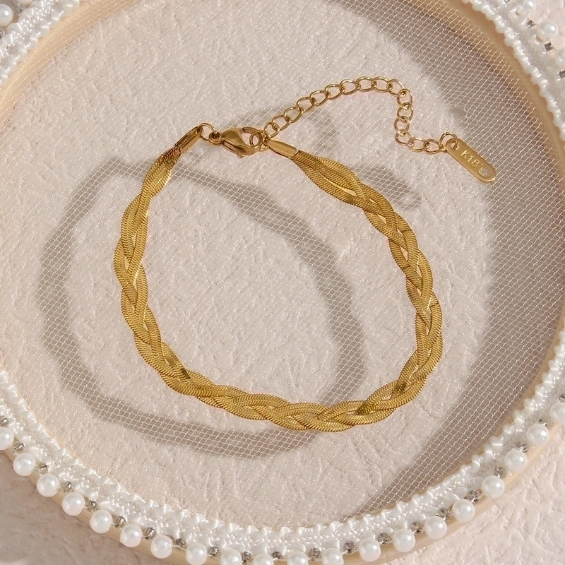 Minimalist Solid Color 304 Stainless Steel 18K Gold Plated Plating Necklace