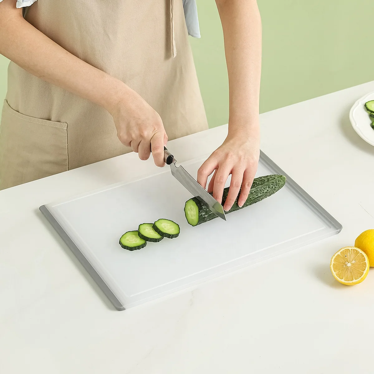 Hot Sale Kitchen Rectangular Blank Cutting Board Pp Tpr Semi-Transparent Cutting Board Set