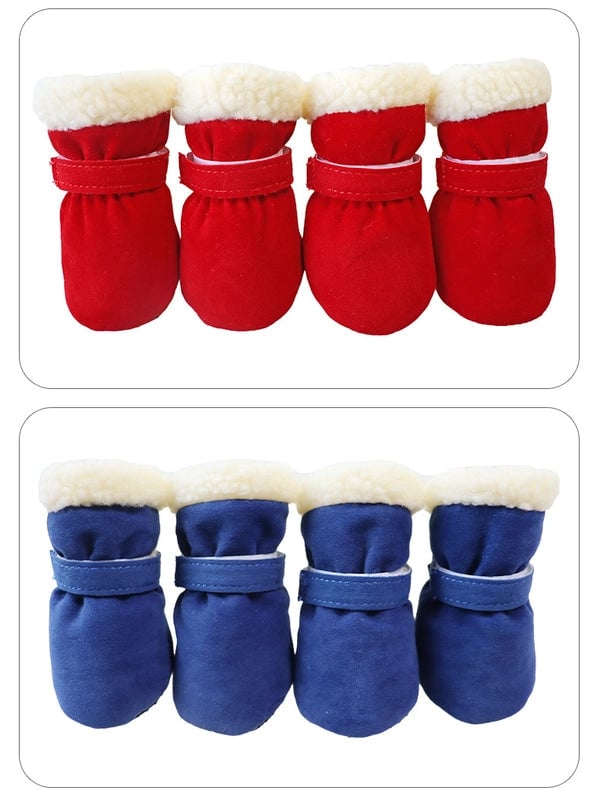 New Pet Shoes Plus Velvet Warm Soft Bottom Shoes Windproof Cold Snow Boots Multi-color Optional Large Favorably