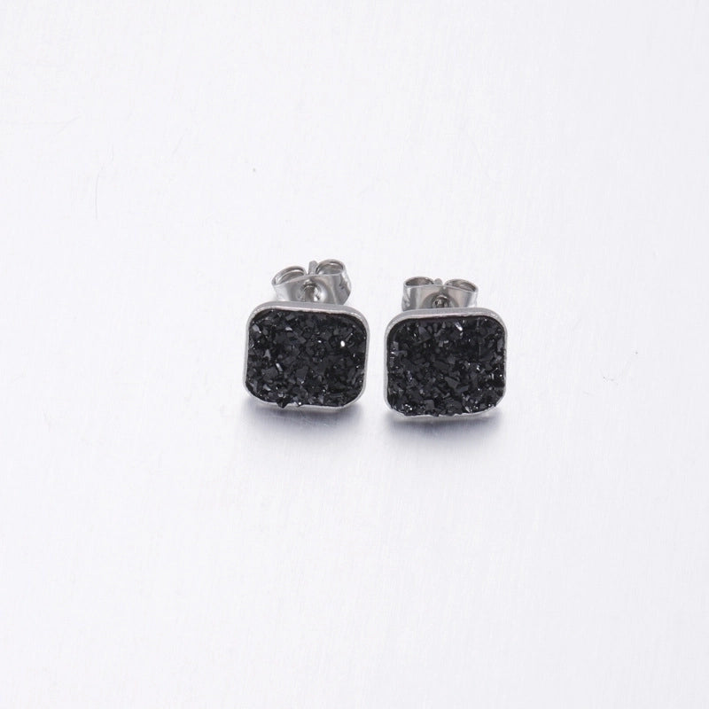5 Pieces Elegant Minimalist Geometric Plating Inlay Stainless Steel Resin None Ear Studs