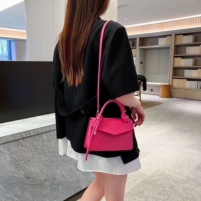 Women's Small All Seasons Pu Leather Solid Color Fashion Square Flip Cover Handbag