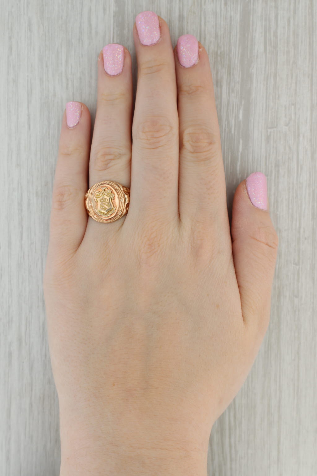 Phi Kapp Psi Signet Ring Vintage 10k Yellow Gold Greek Fraternity Size 10.25