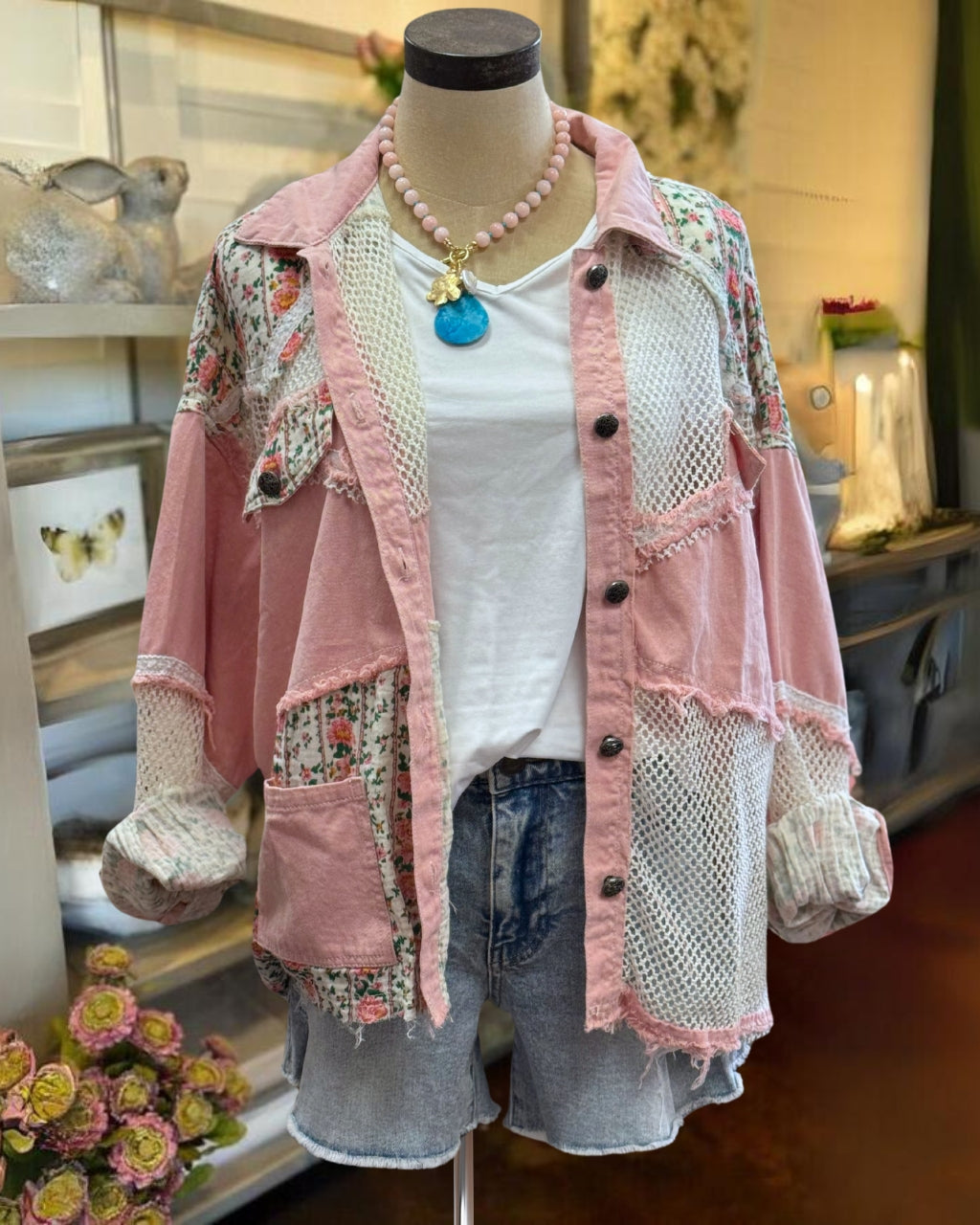 Floral Crochet Retro Jacket