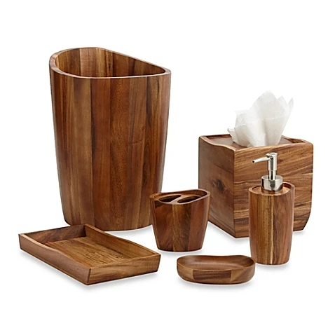 BX Group Luxury Bamboo Bathroom Sets Gift Wooden Accessories Set for Bathroom