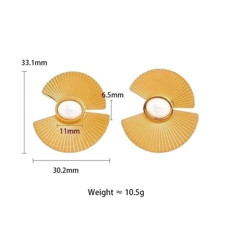 304 Stainless Steel 16K Gold Plated White Gold Plated Gold Plated Minimalist Classic Style Plating Sector Rings Earrings Necklace