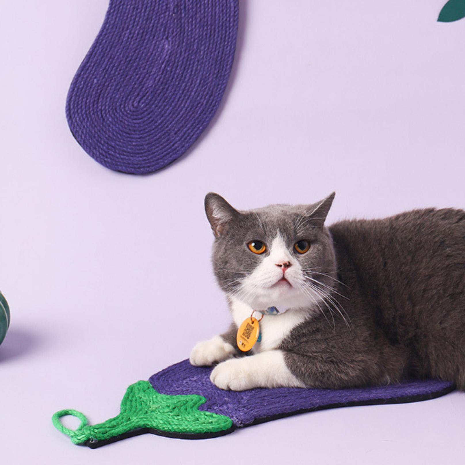 Eggplant shaped Sisal Rope Scratching Mat Cat Scratcher