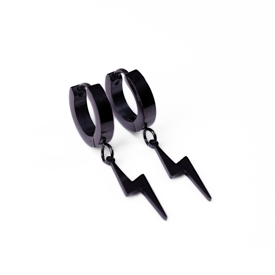 Lightning hoops - Black