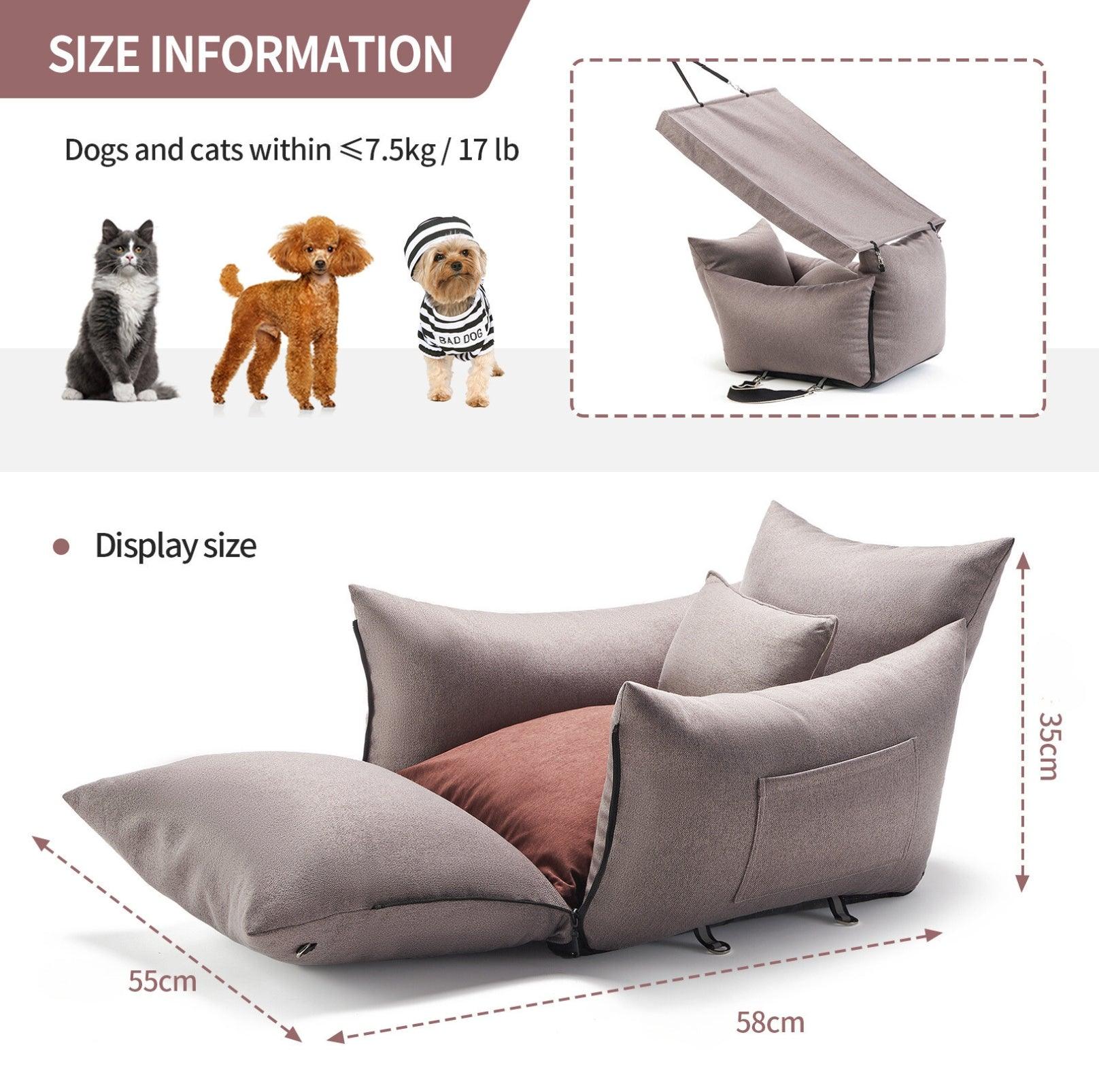 DOTOUUD 3-in-1 Pet Car Seat & Bed