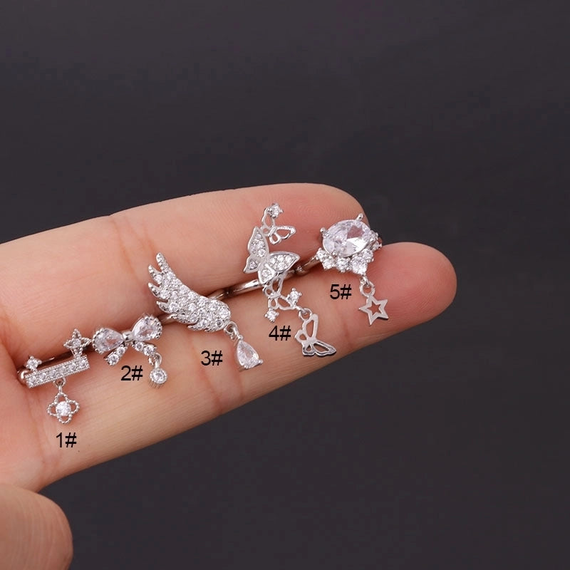 Ear Cartilage Rings & Studs Minimalist Bow Knot Metal Plating