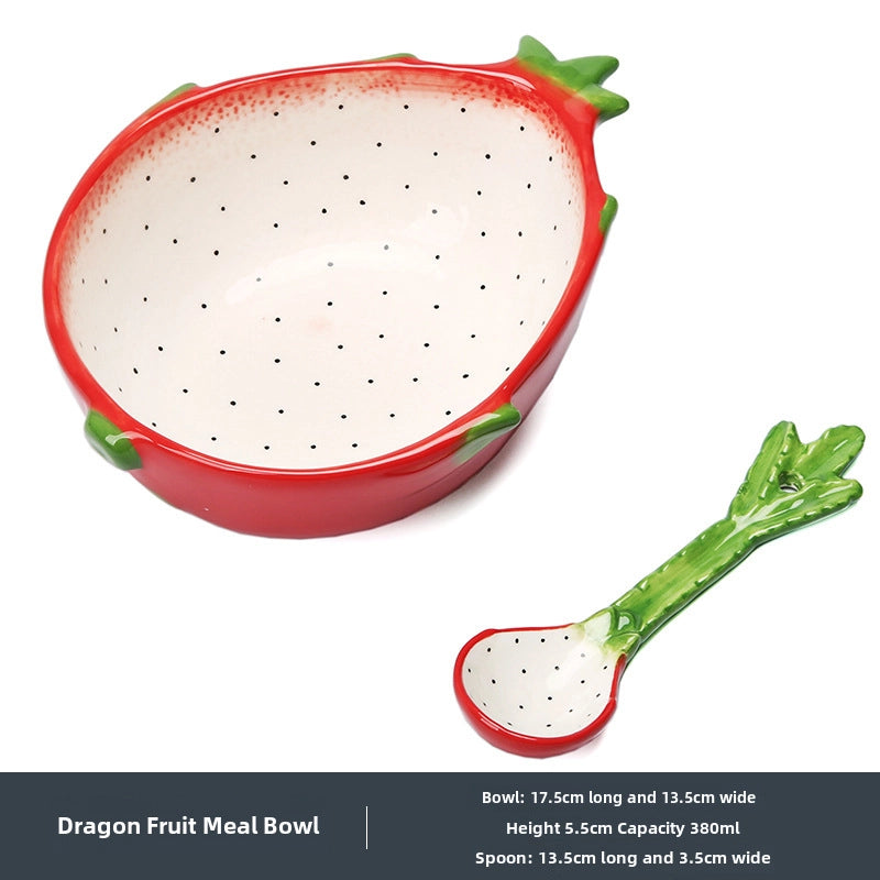 Creative Ceramic Bowl Fruit Bowl Vegetable Salad Bowl Children's Bowl Student Bowl Dessert Bowl Household Tableware