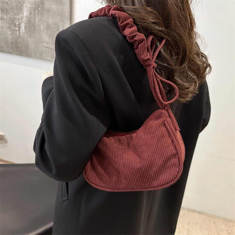 Women's Medium Canvas Leopard Streetwear Sewing Thread Square Zipper Underarm Bag