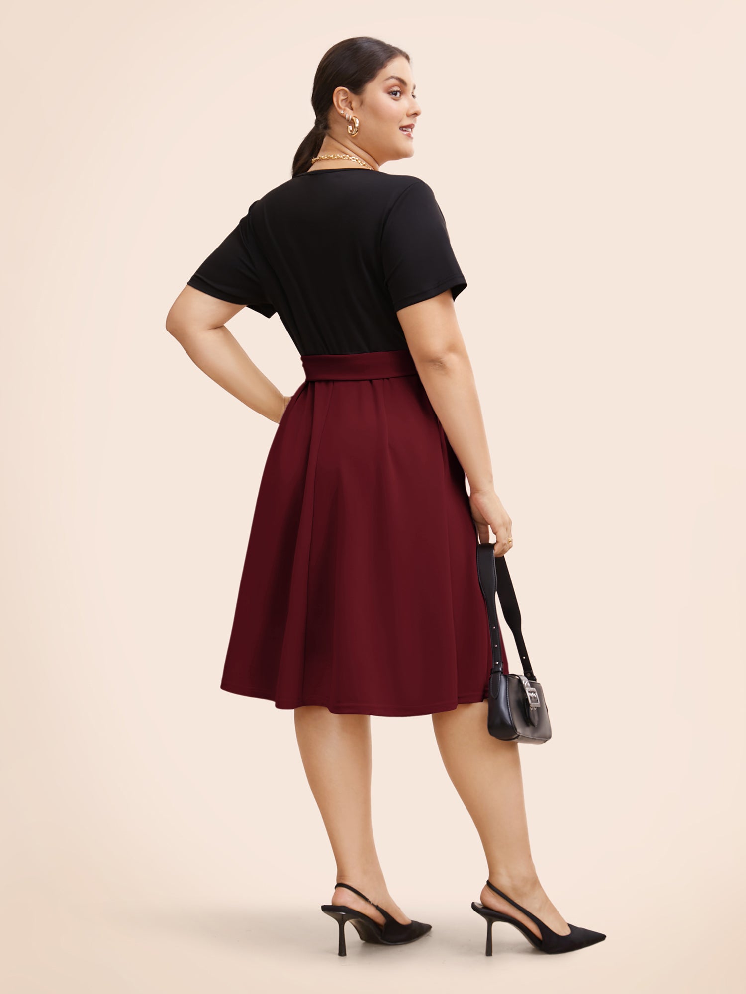 Supersoft Essentials Two Tone Pocket Patchwork Belted Dress