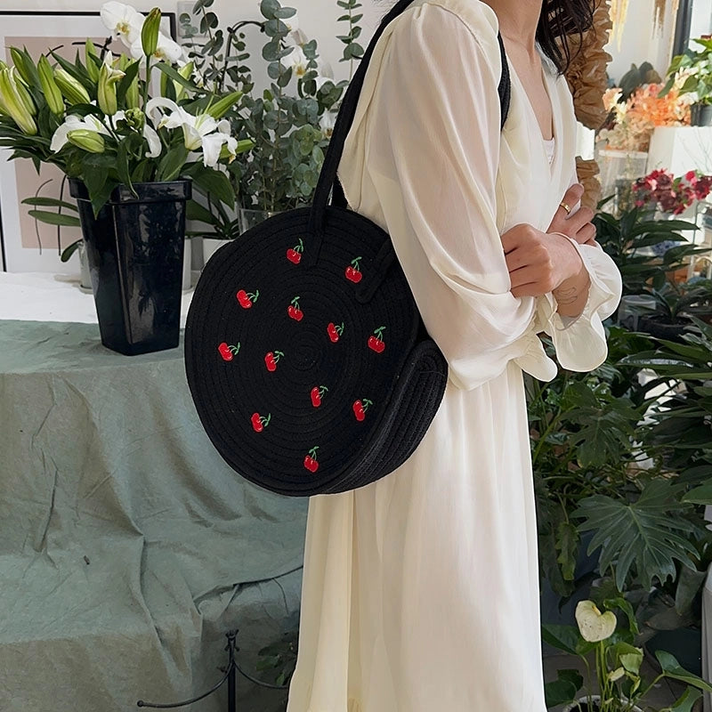 Women's All Seasons Special Material Straw Basic Shoulder Bag