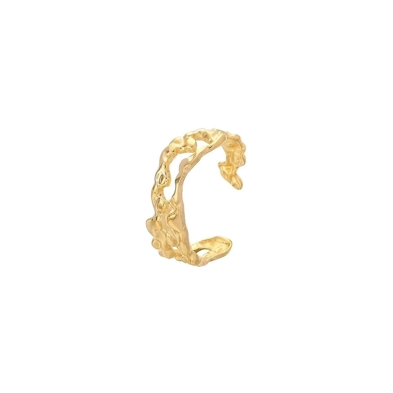 Fashion Geometric 304 Stainless Steel 18K Gold Plated Plating Open Ring