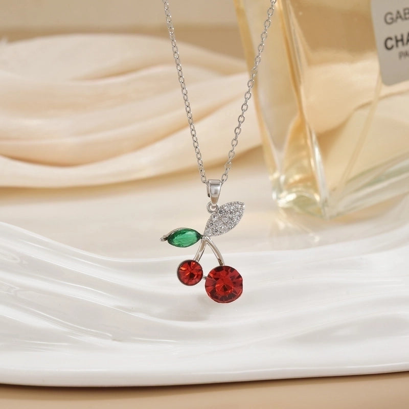 Minimalist Cherry Titanium Steel Plating Pendant Necklace