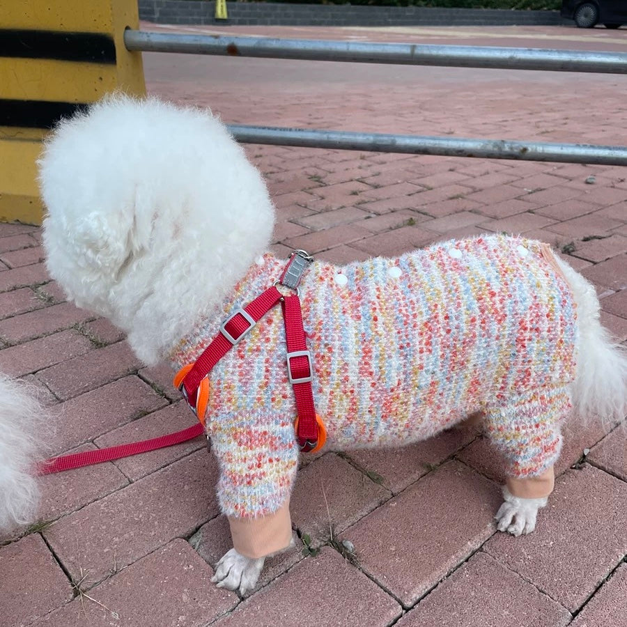 Multi-color Buttoned Warm Dog Jumpsuits