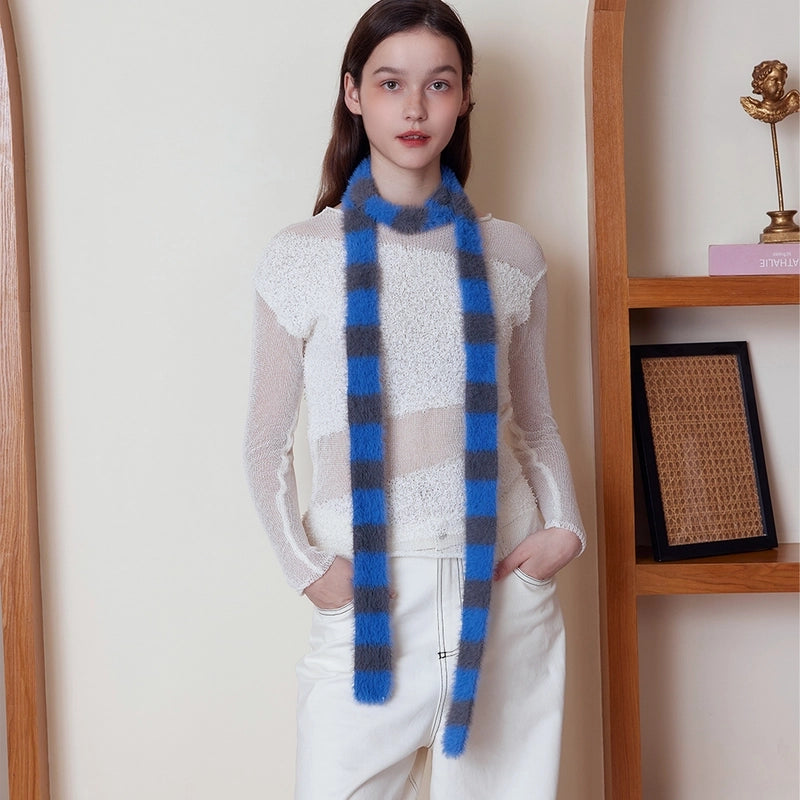 Women's Elegant Basic Color Block Nylon Scarf