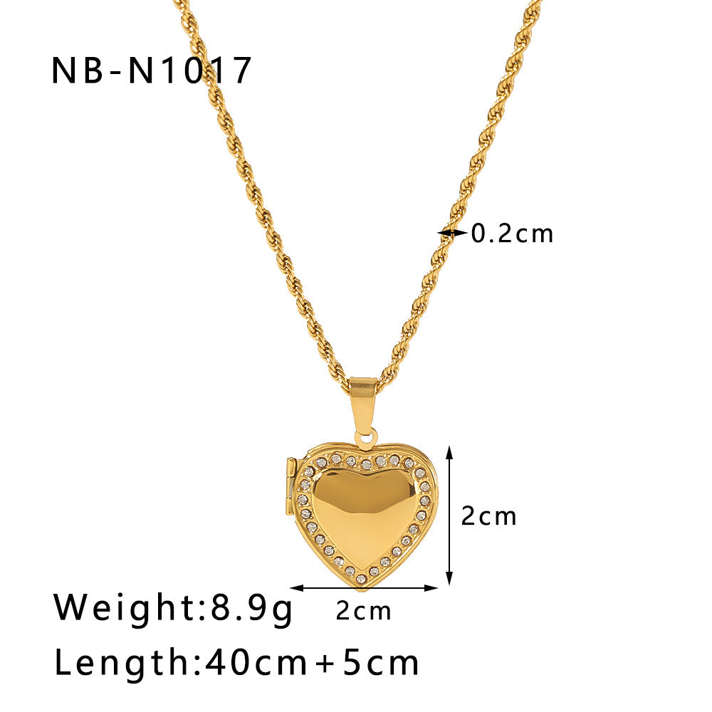 Heart Geometric Stainless Steel Electroplating Necklaces