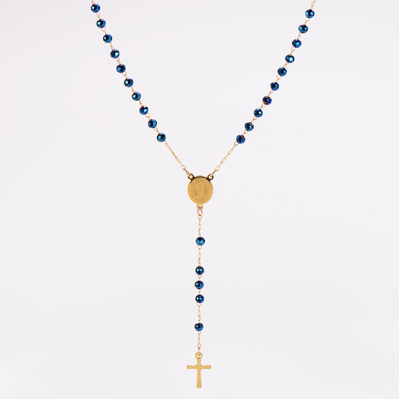Aml Niche Personality Cross Portrait Round Pendant Stainless Steel Necklace