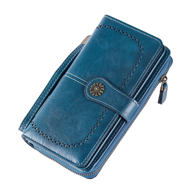 Women's Solid Color Pu Leather Zipper Wallets