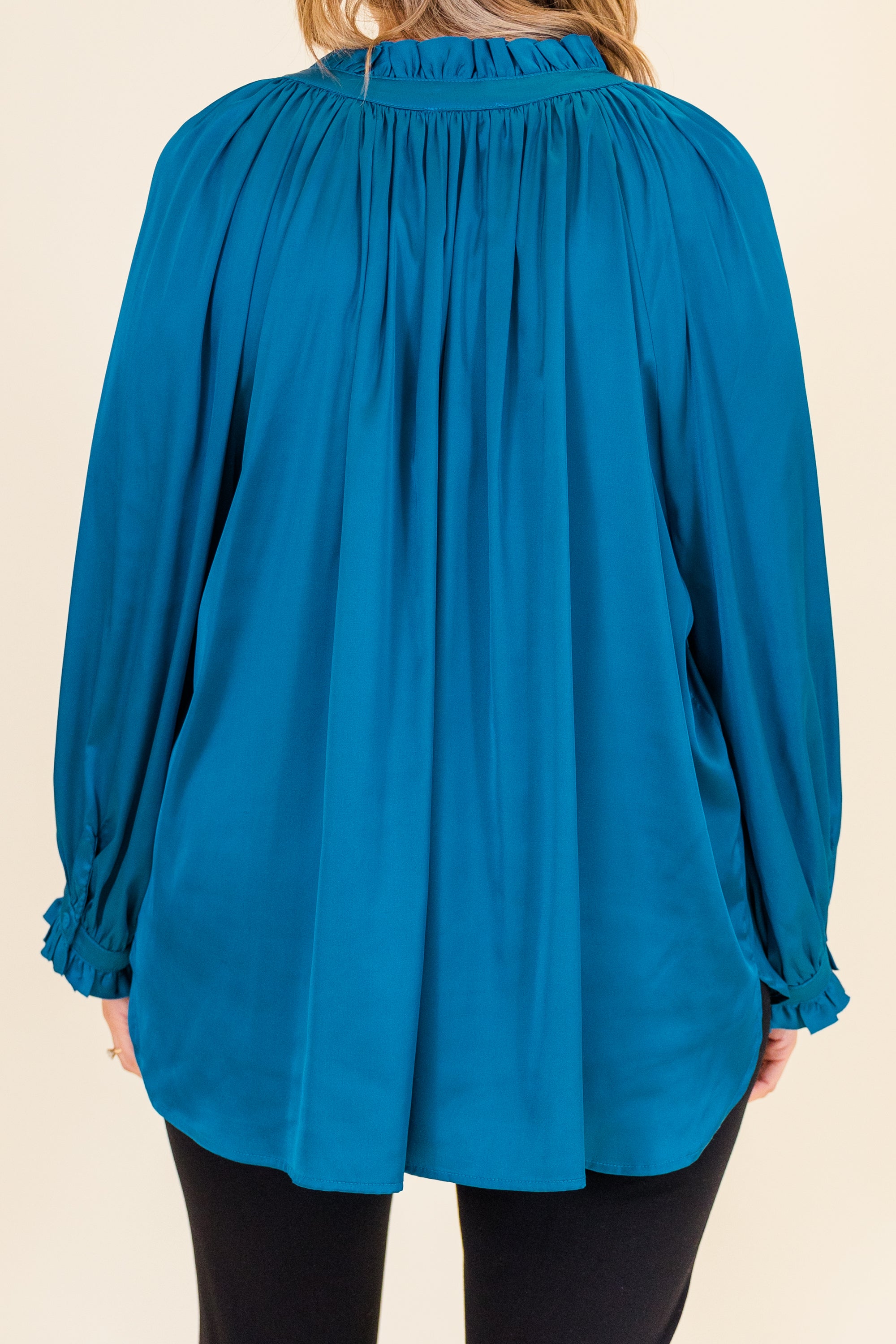 Lagoon Shimmer Blouse. Blue