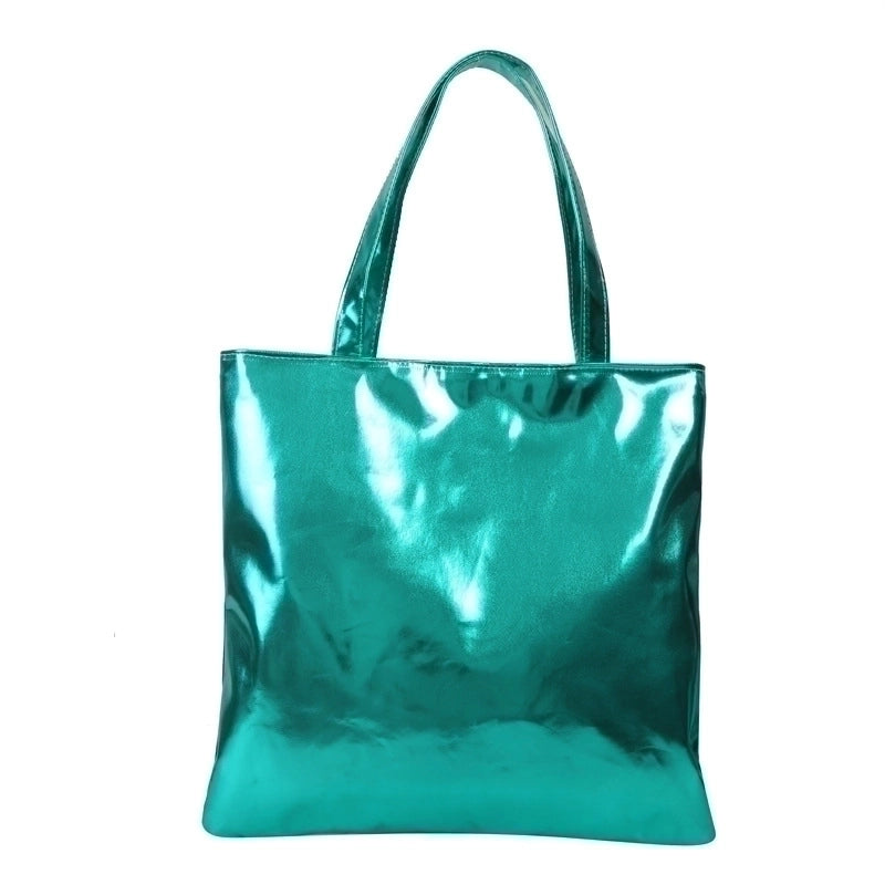 Women's Large Pu Leather Solid Color Streetwear Square Zipper Shoulder Bag Handbag Tote Bag