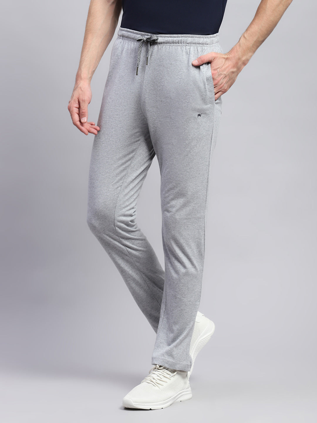 Men Grey Solid Regular Fit Lower