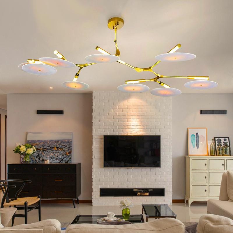 Ingrid 9 | Modern Branching Disc Chandelier