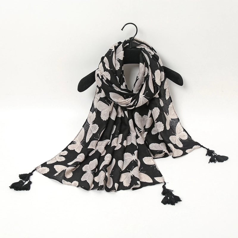 Women's Sweet Pastoral Flower Polyester Silk Scarf