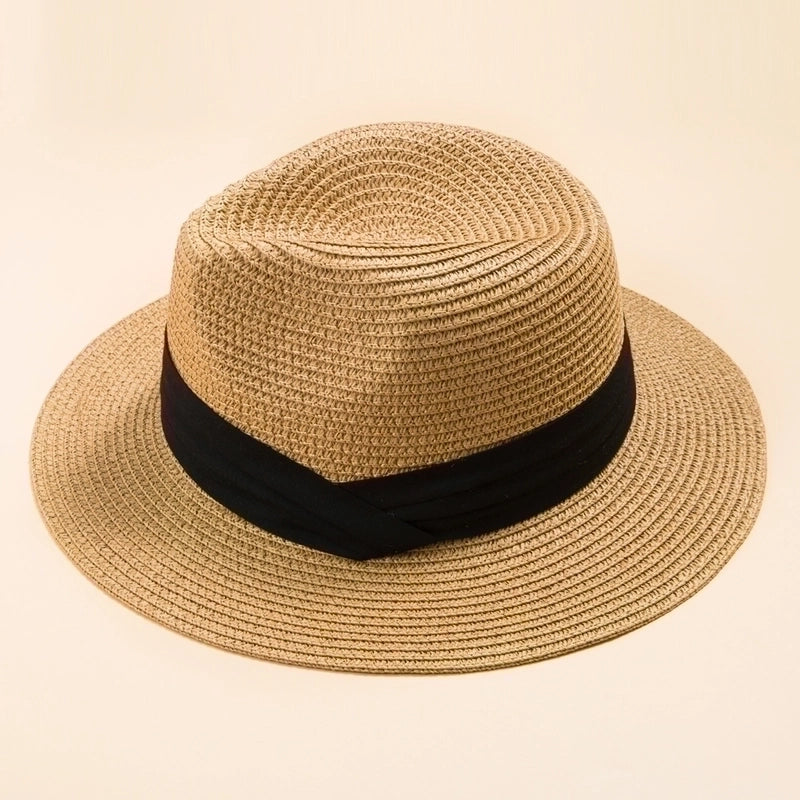 Top Hat Men Panama Straw Hat Women Foldable Sun-shade Beach Hat