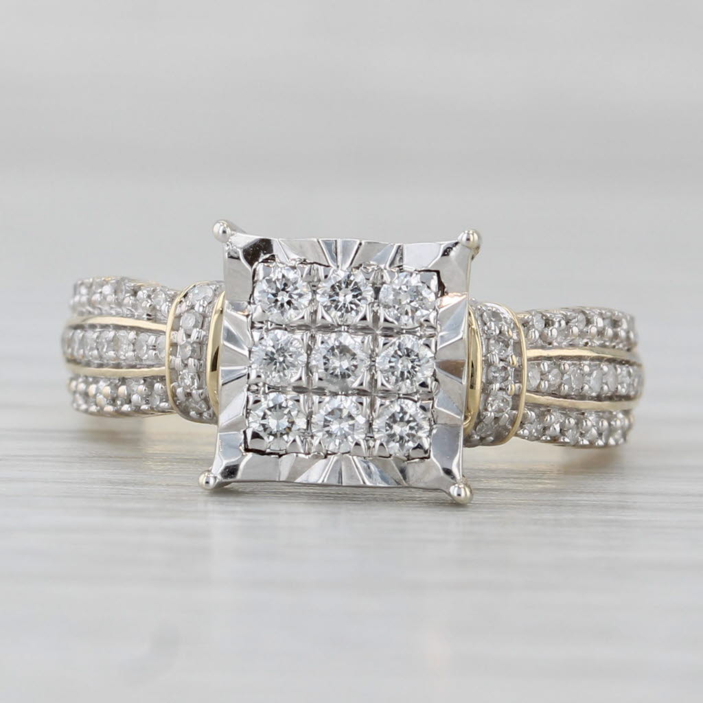 0.39ctw Diamond Engagement Ring 10k White Yellow Gold Size 7